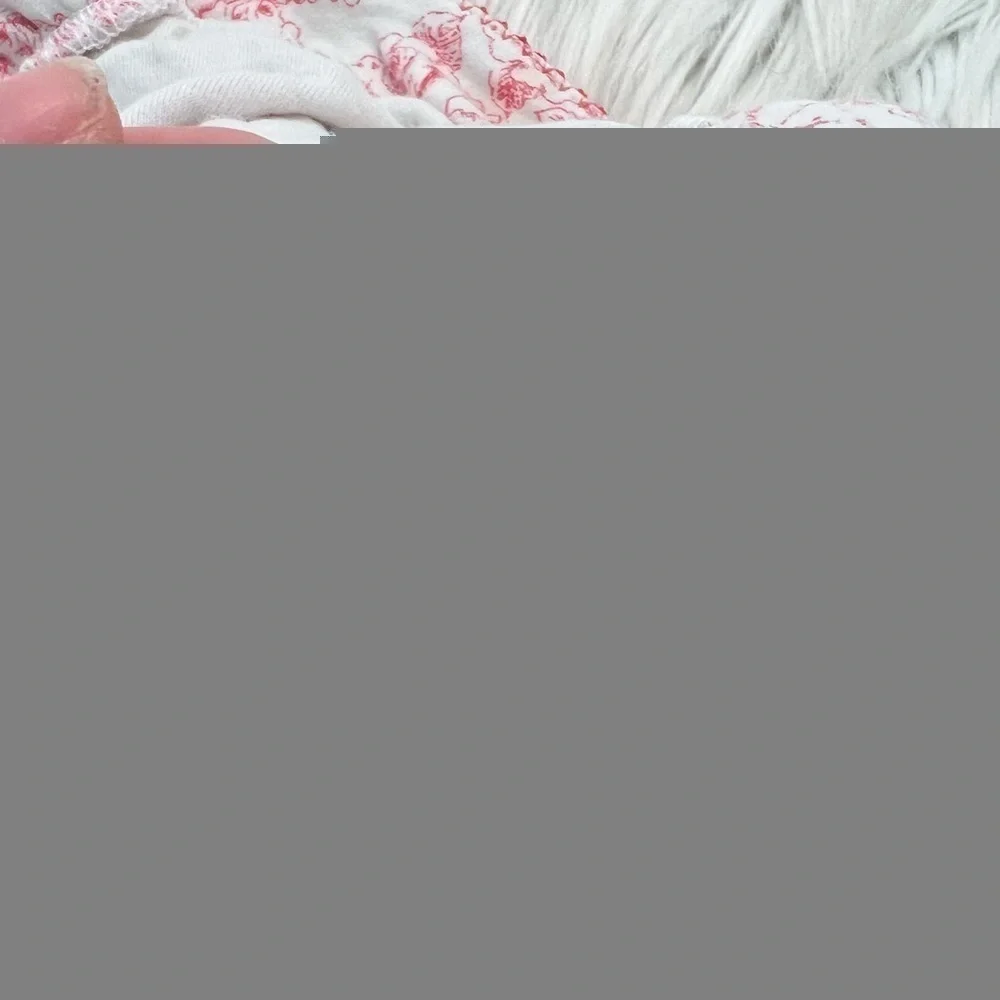 Baby Hat‎ Girls Size 3 Months 12 Lbs White Pink Floral Bow 100% Cotton